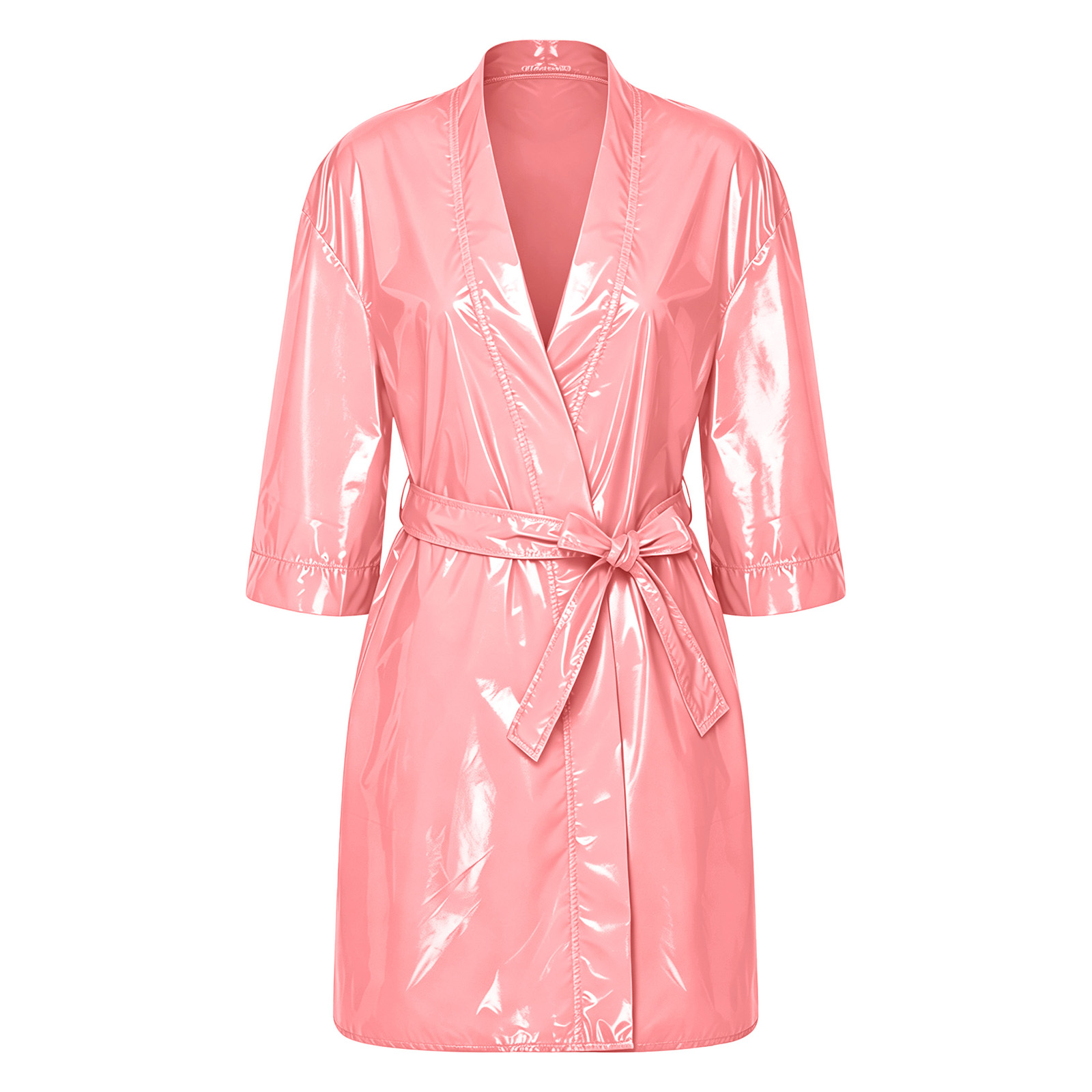 女性防水ショートローブベルト半袖オープンフロントバスローブ水 - Bathrobe のレビューと価格
