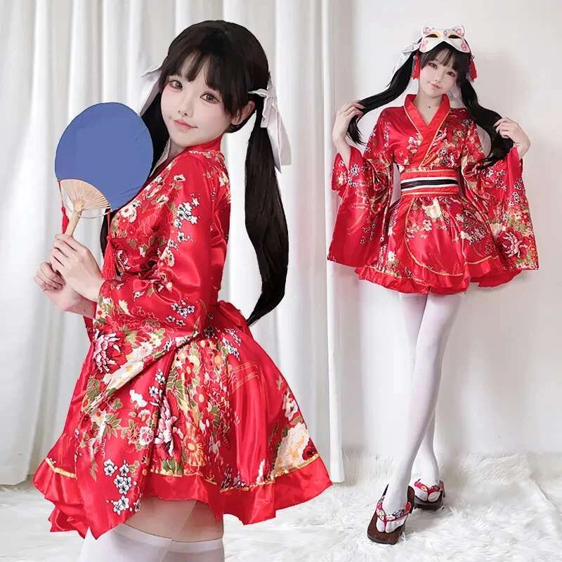 日本語修正着物ドレス女性のためのバスローブ夏コスプレ衣装アニ - Bathrobe のレビューと価格