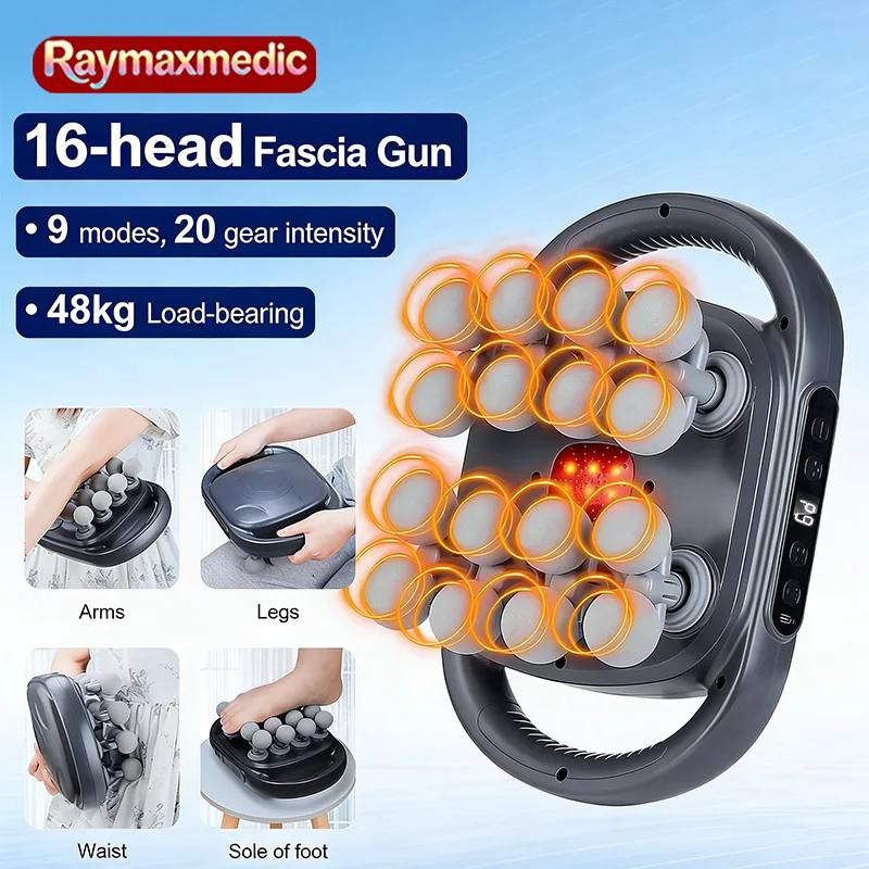 高周波振動式16ヘッド式マッサージガン。全身、腰、背中、首、 - Massage Gun のレビューと価格